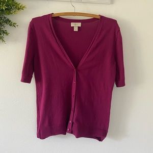 Loft magenta cardigan size M